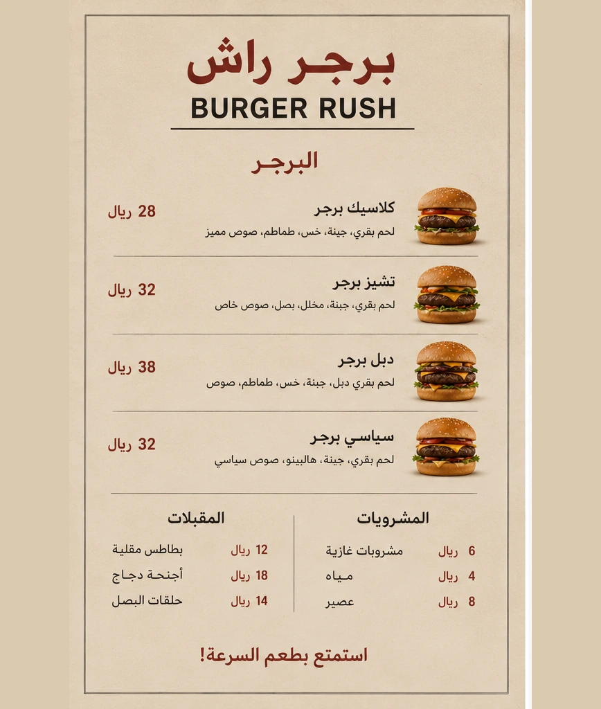 المنيو الأصلي